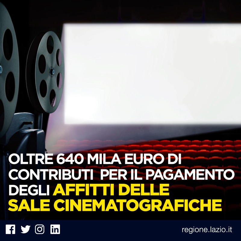 Avviso per la concessione di contributi per affitti dei cinema della Regione Lazio