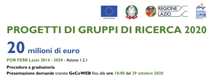 Regione Lazio Avviso_Progetti di Gruppi di Ricerca 2020