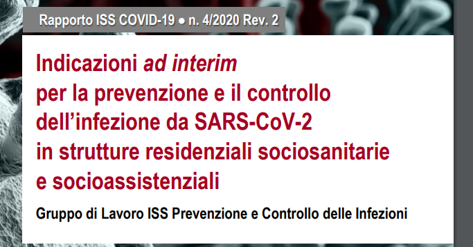 Indicazioni ad interim per la prevenzione e il controllo dell’infezione da SARS-CoV-2 in strutture residenziali sociosanitarie e socioassistenziali