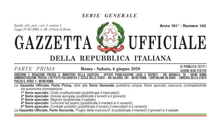 Gazzetta Ufficiale serie generale n.143_Decreto Legge N.40 del 06/06/2020